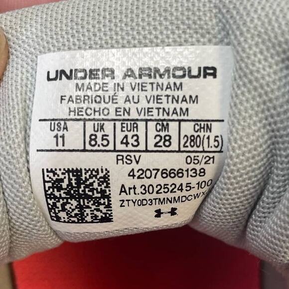 Under Armour Womens US Size 11 Gray Pink Lace Up Athletic Running Tennis Shoes - Picture 5 of 5